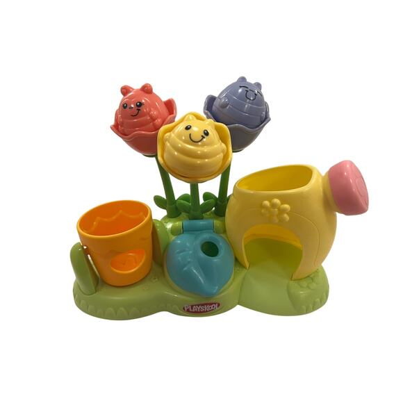 Colorful Playskool Busy Lil’ Jiggle Flower Garden Rare 2008 Toy Play Set - Picture 1 of 8